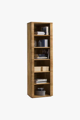 Tömör tölgyfa álló polc 5 polccal, természetes fa színű, Texas 13